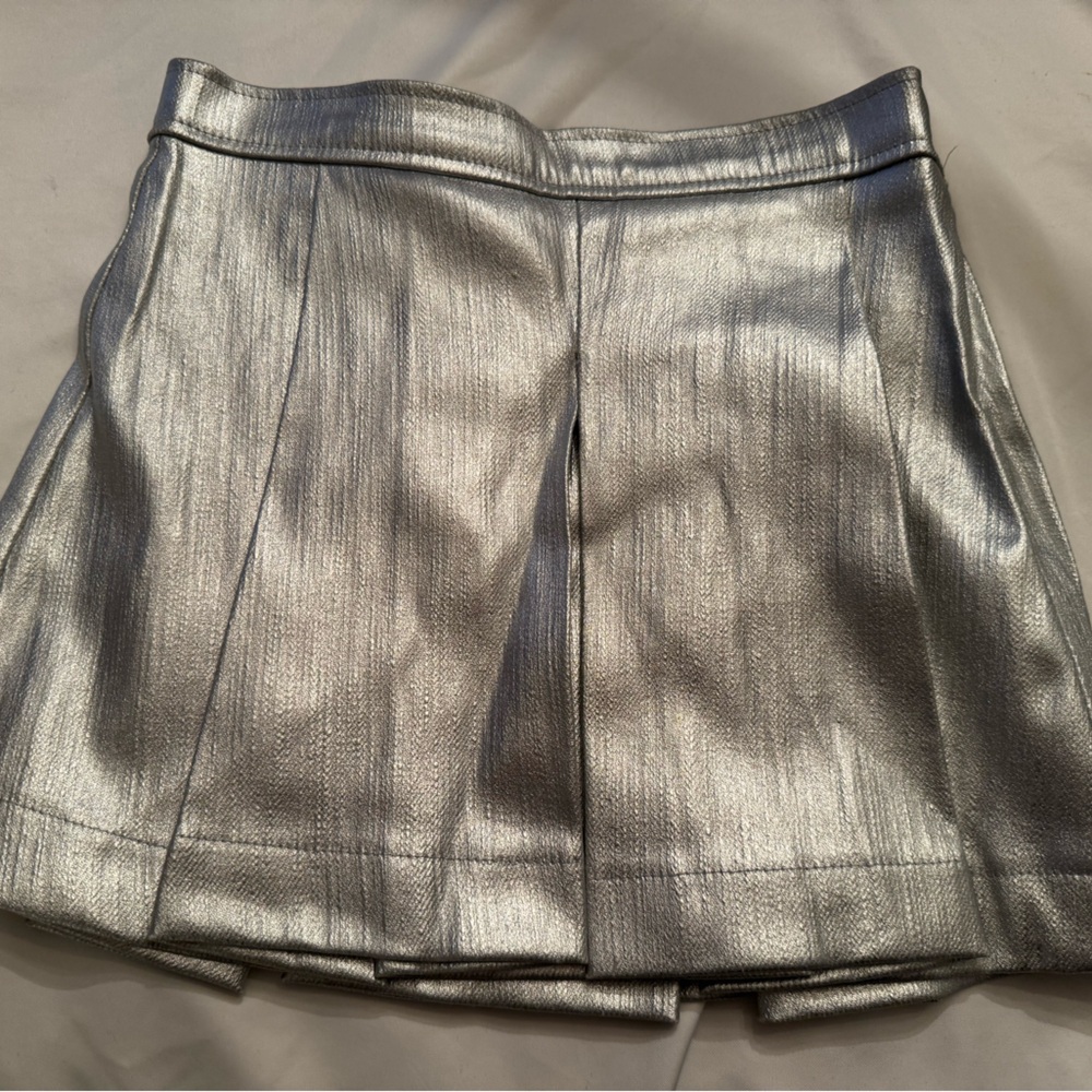 Zara Metallic Silver Skirt